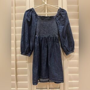 J. Crew Blue Pleated Smocked Sundress